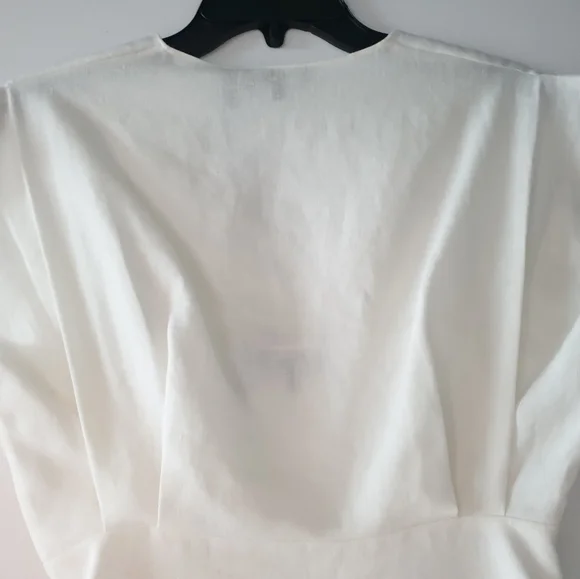 Theory white linen deep v easy dress - Picture 6 of 9